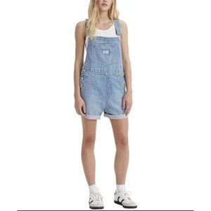 Levi’s Strauss Overalls Shorts Two Horse Brand Denim Bib Shortalls XL